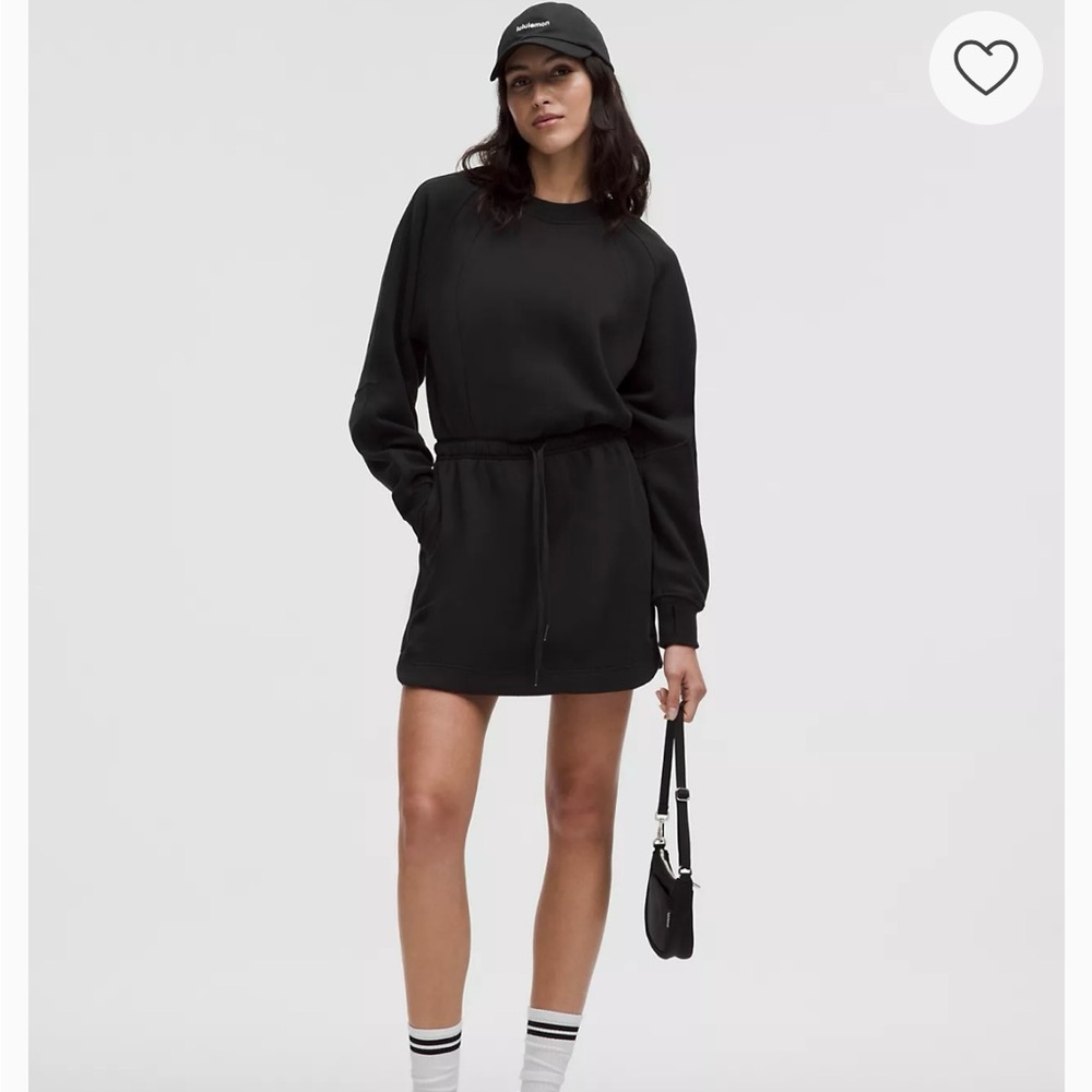 Lululemon Athletica Black Scuba Cinch-Waist Mini Dress Size 10